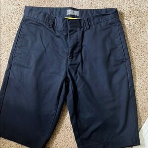 Blue Flat Front Shorts in Cotton Twill Sz 31